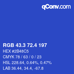 カラーコード: RGB 43.3 72.4 197 | qconv.com