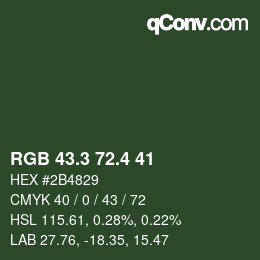 カラーコード: RGB 43.3 72.4 41 | qconv.com