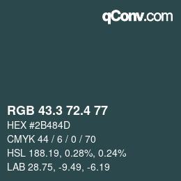 カラーコード: RGB 43.3 72.4 77 | qconv.com