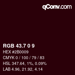 カラーコード: RGB 43.7 0 9 | qconv.com
