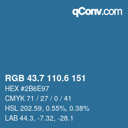 カラーコード: RGB 43.7 110.6 151 | qconv.com