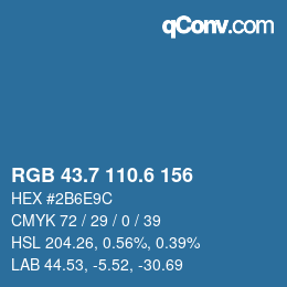 カラーコード: RGB 43.7 110.6 156 | qconv.com