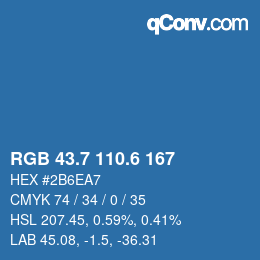カラーコード: RGB 43.7 110.6 167 | qconv.com