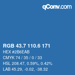 カラーコード: RGB 43.7 110.6 171 | qconv.com