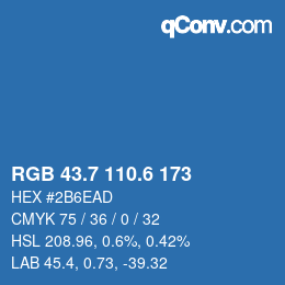 カラーコード: RGB 43.7 110.6 173 | qconv.com