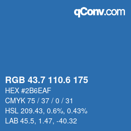 カラーコード: RGB 43.7 110.6 175 | qconv.com