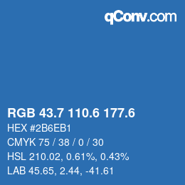 カラーコード: RGB 43.7 110.6 177.6 | qconv.com