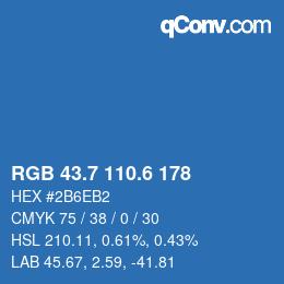 カラーコード: RGB 43.7 110.6 178 | qconv.com