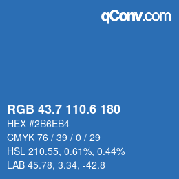 カラーコード: RGB 43.7 110.6 180 | qconv.com