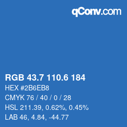 カラーコード: RGB 43.7 110.6 184 | qconv.com