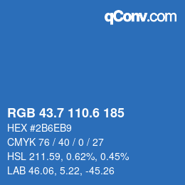カラーコード: RGB 43.7 110.6 185 | qconv.com