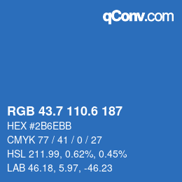 カラーコード: RGB 43.7 110.6 187 | qconv.com