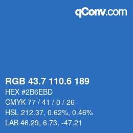 カラーコード: RGB 43.7 110.6 189 | qconv.com