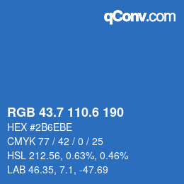 カラーコード: RGB 43.7 110.6 190 | qconv.com
