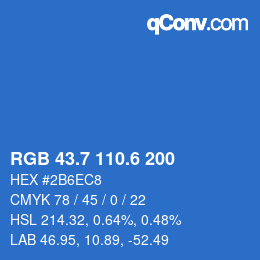 カラーコード: RGB 43.7 110.6 200 | qconv.com