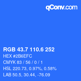 カラーコード: RGB 43.7 110.6 252 | qconv.com