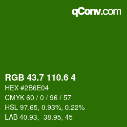 カラーコード: RGB 43.7 110.6 4 | qconv.com