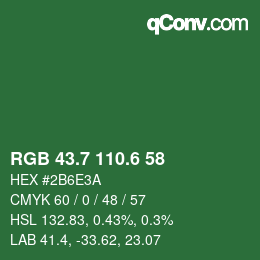 カラーコード: RGB 43.7 110.6 58 | qconv.com