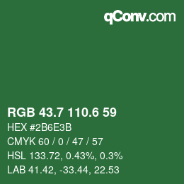 カラーコード: RGB 43.7 110.6 59 | qconv.com
