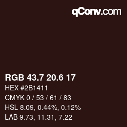 カラーコード: RGB 43.7 20.6 17 | qconv.com