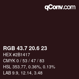 カラーコード: RGB 43.7 20.6 23 | qconv.com