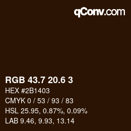 カラーコード: RGB 43.7 20.6 3 | qconv.com
