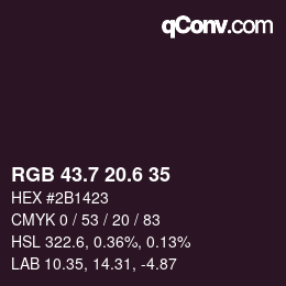 カラーコード: RGB 43.7 20.6 35 | qconv.com