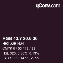 カラーコード: RGB 43.7 20.6 36 | qconv.com