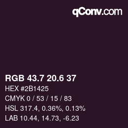 カラーコード: RGB 43.7 20.6 37 | qconv.com