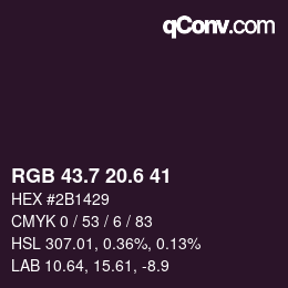 カラーコード: RGB 43.7 20.6 41 | qconv.com