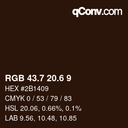 カラーコード: RGB 43.7 20.6 9 | qconv.com