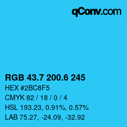 カラーコード: RGB 43.7 200.6 245 | qconv.com
