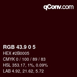 カラーコード: RGB 43.9 0 5 | qconv.com
