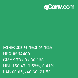 カラーコード: RGB 43.9 164.2 105 | qconv.com