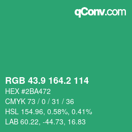 カラーコード: RGB 43.9 164.2 114 | qconv.com