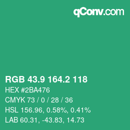 カラーコード: RGB 43.9 164.2 118 | qconv.com