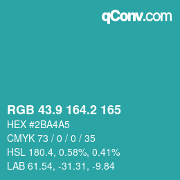 Color code: RGB 43.9 164.2 165 | qconv.com