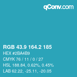 Color code: RGB 43.9 164.2 185 | qconv.com