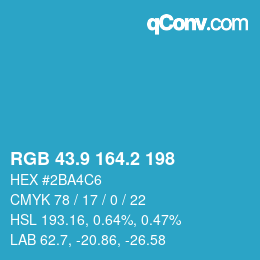 カラーコード: RGB 43.9 164.2 198 | qconv.com