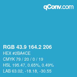 カラーコード: RGB 43.9 164.2 206 | qconv.com