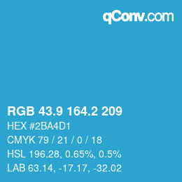 Color code: RGB 43.9 164.2 209 | qconv.com
