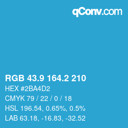 Color code: RGB 43.9 164.2 210 | qconv.com
