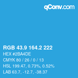 Color code: RGB 43.9 164.2 222 | qconv.com
