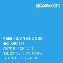 Color code: RGB 43.9 164.2 232 | qconv.com