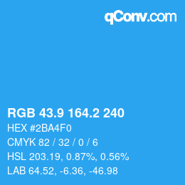Color code: RGB 43.9 164.2 240 | qconv.com