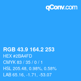 Farbcode: RGB 43.9 164.2 253 | qconv.com