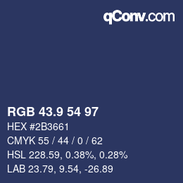 カラーコード: RGB 43.9 54 97 | qconv.com