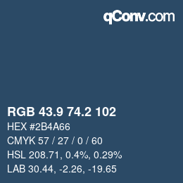 Color code: RGB 43.9 74.2 102 | qconv.com