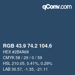 カラーコード: RGB 43.9 74.2 104.6 | qconv.com