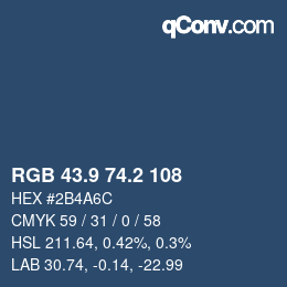 Color code: RGB 43.9 74.2 108 | qconv.com